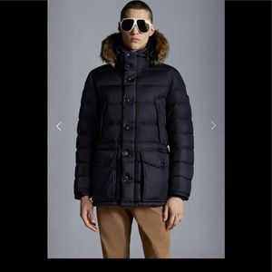 Moncler Cluny Long Down Jacket / Night Blue /Size 6